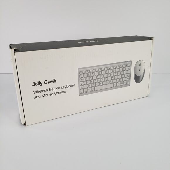 Jelly Comb Wireless 7 Color Backlit Keyboard and Mouse Combo Set Rose Gold - Picture 2 of 7